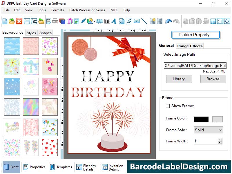 Design Birth day Card screenshot