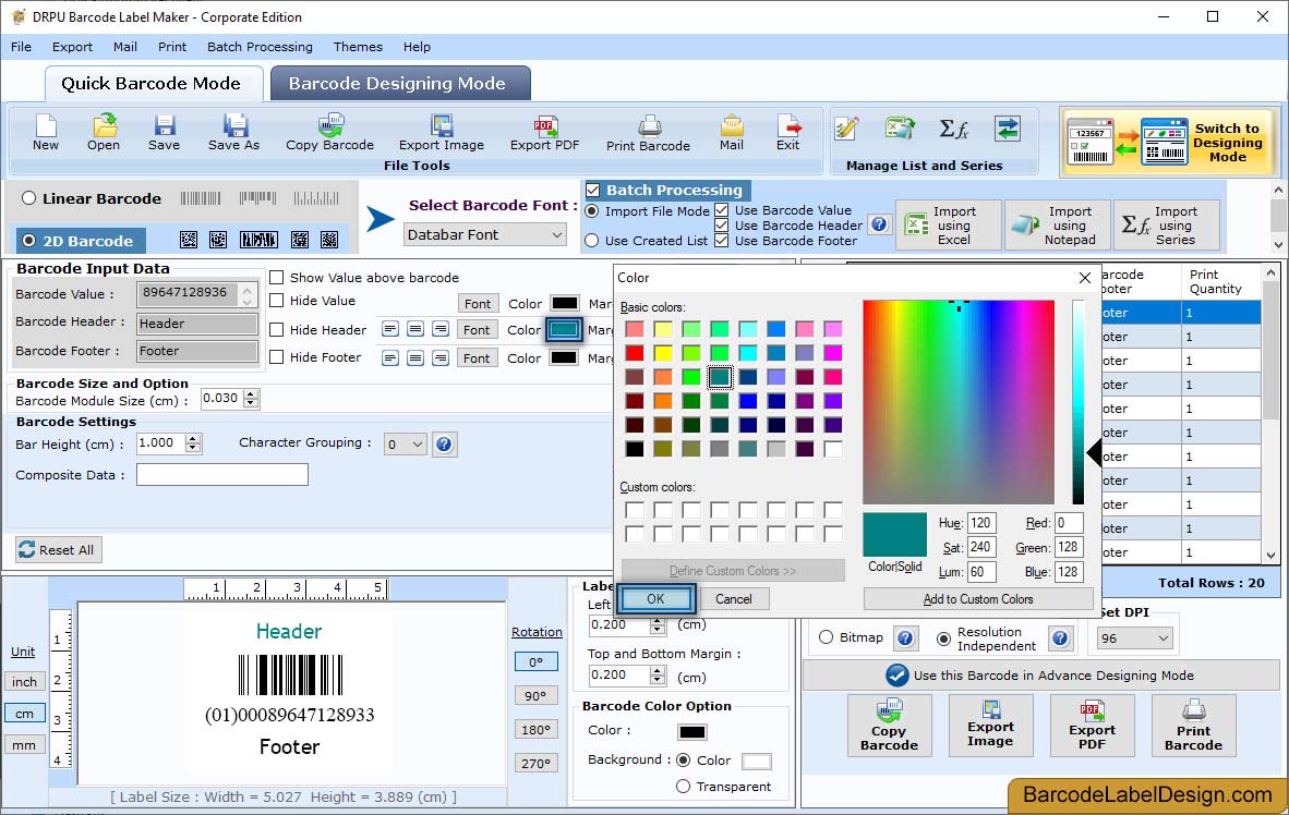 Corporate Barcode Design Software