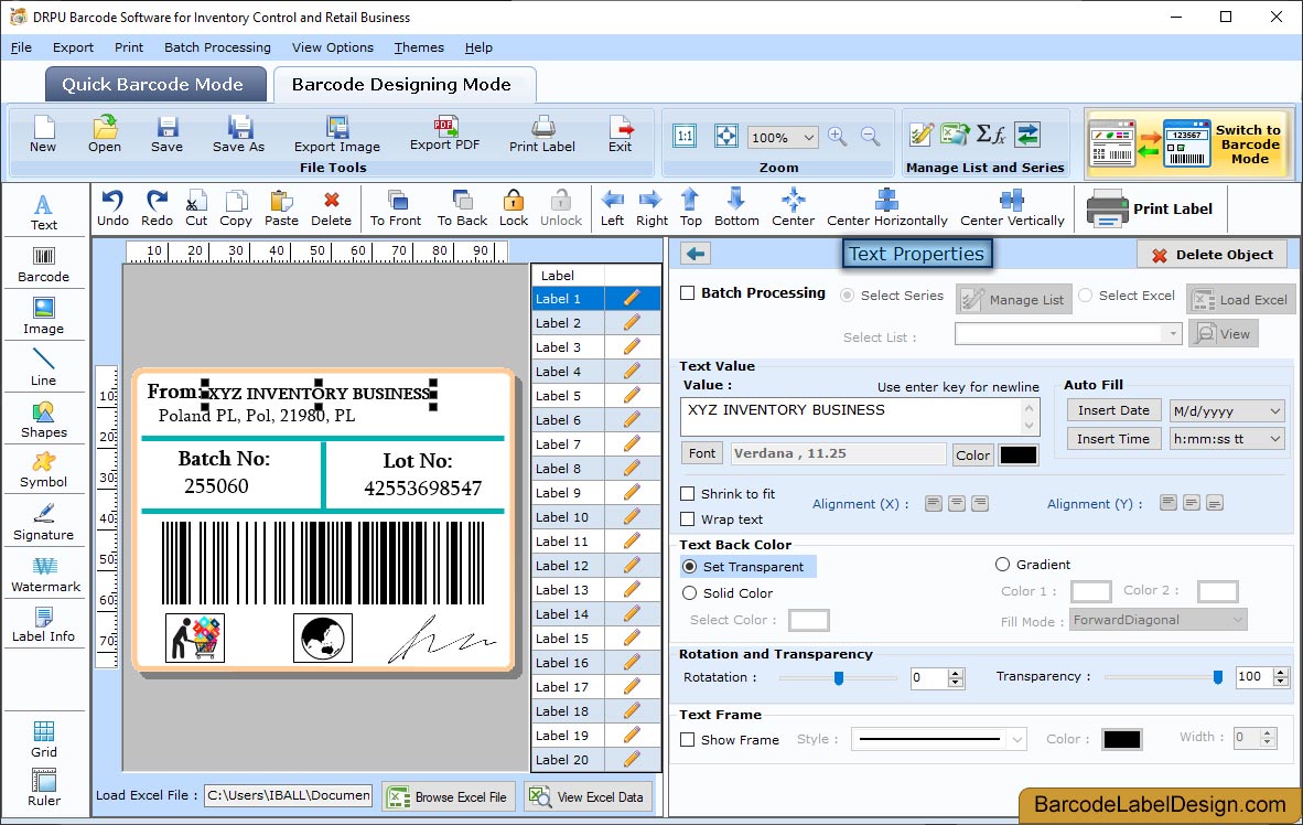 Barcode Label Design Software for Inventory Control