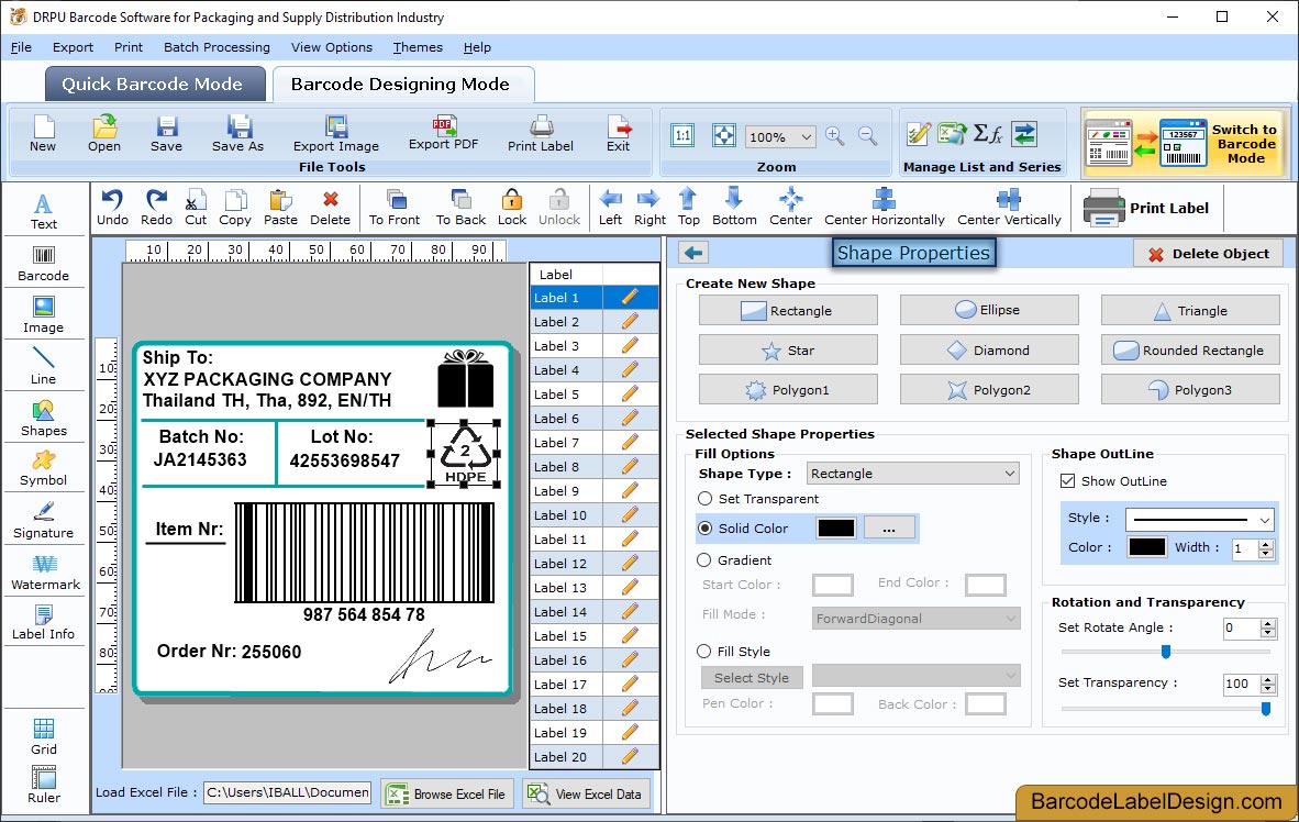 Barcode Label Design Software for Packaging Industry