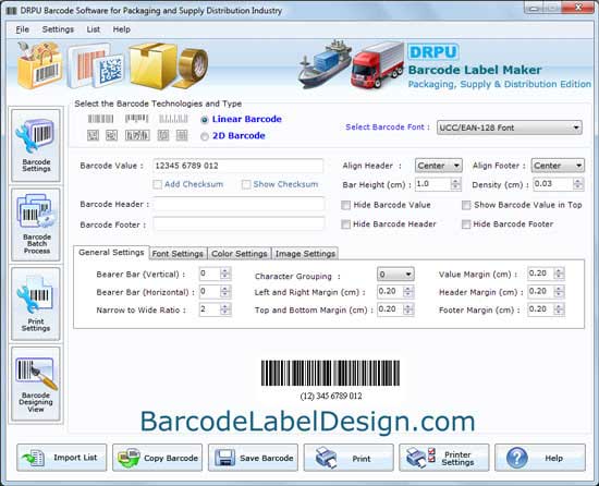 Packaging Barcode Designing Software screenshot