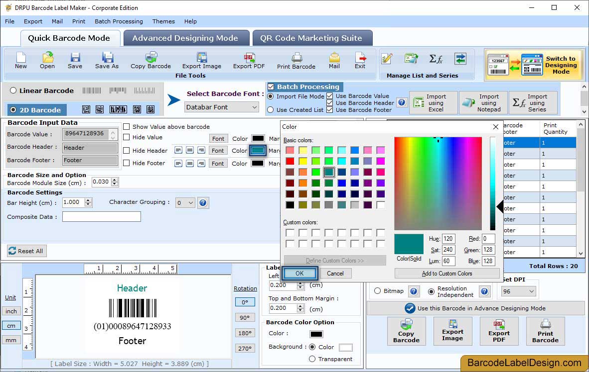 Corporate Barcode Design Software