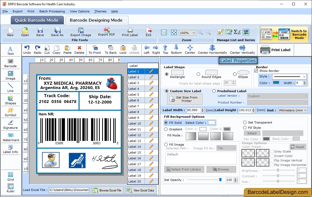 Label Properties