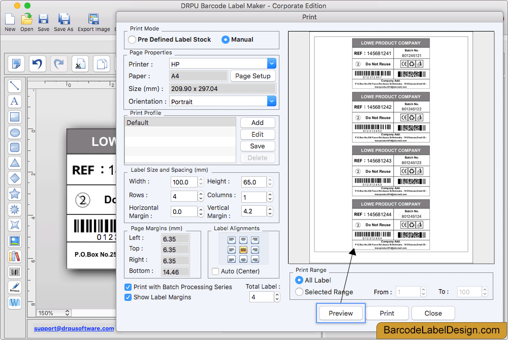 Print Barcode Labels