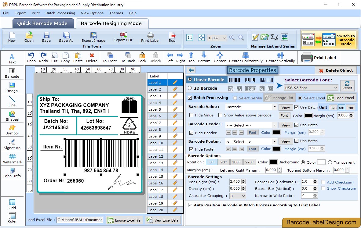 Barcode Properties