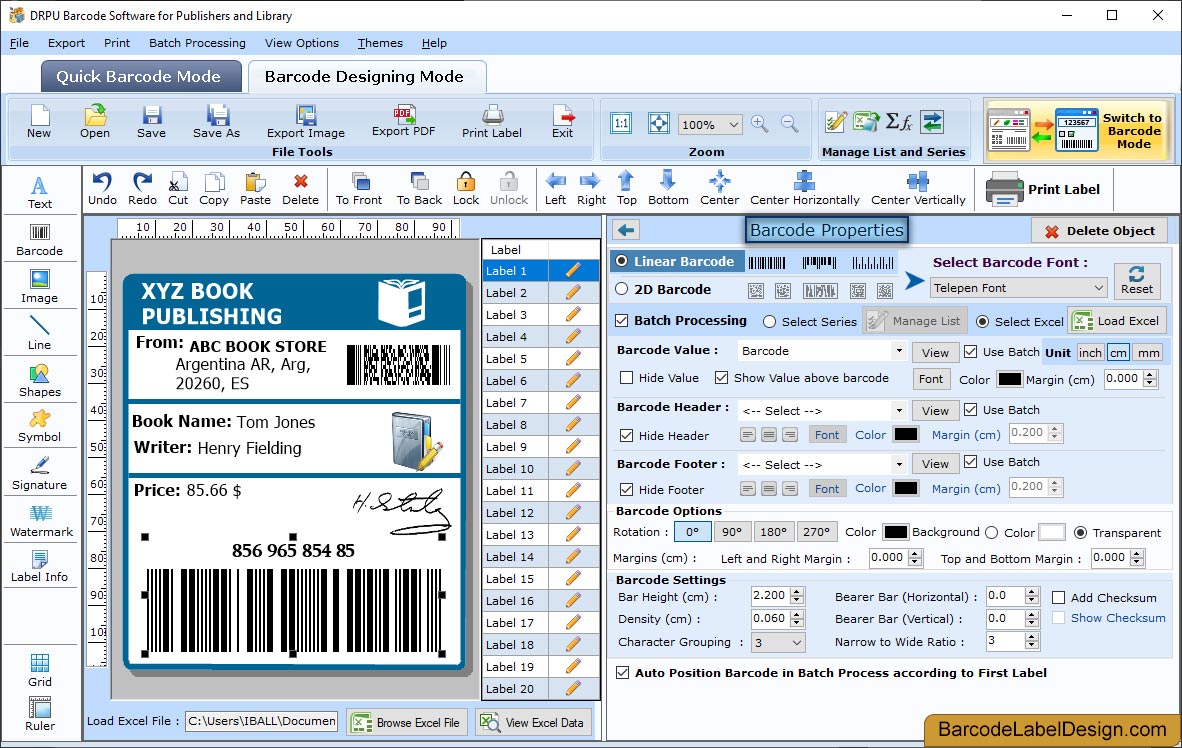 Barcode Properties