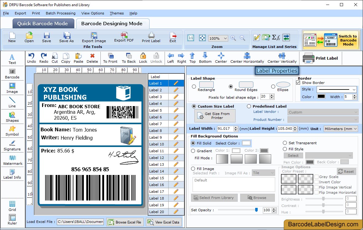 Barcode Label Design Software for Publishing Industry