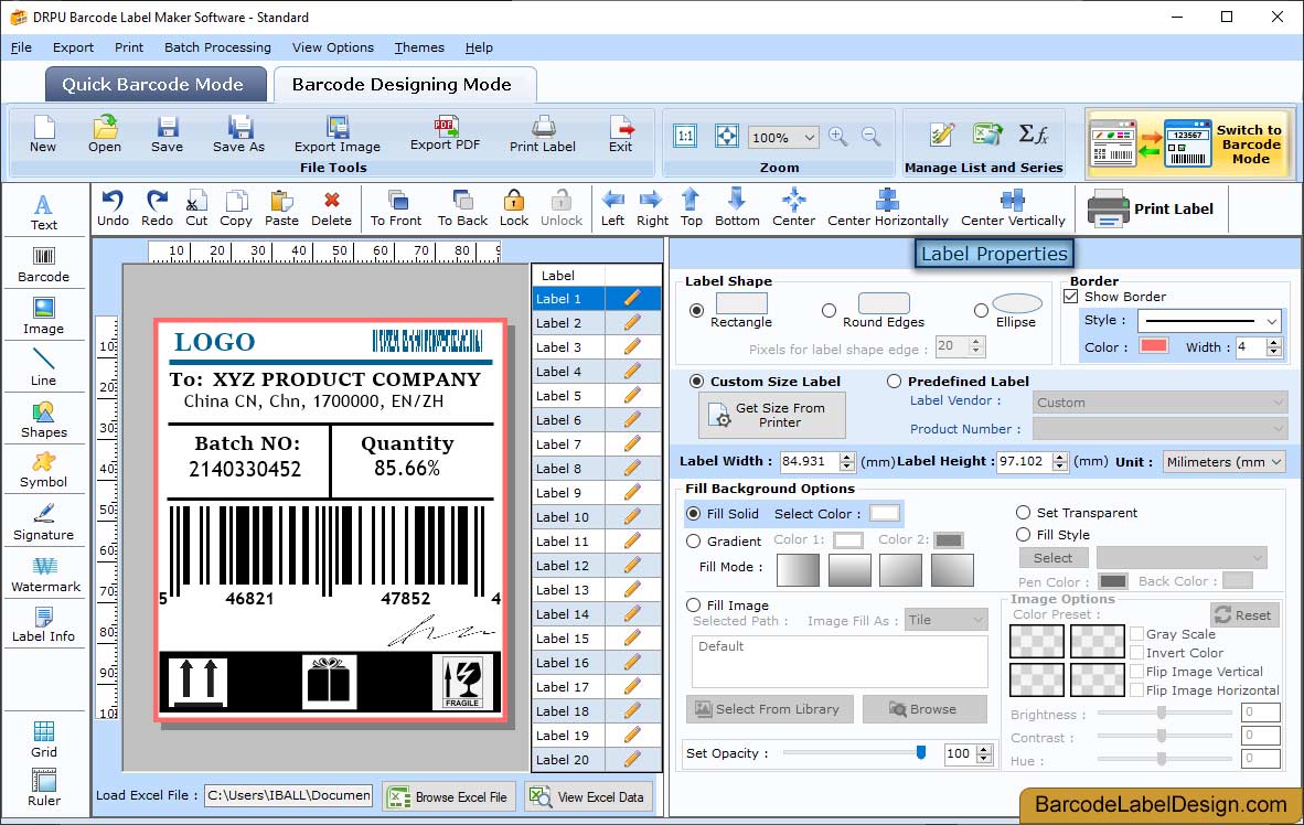 Label Properties