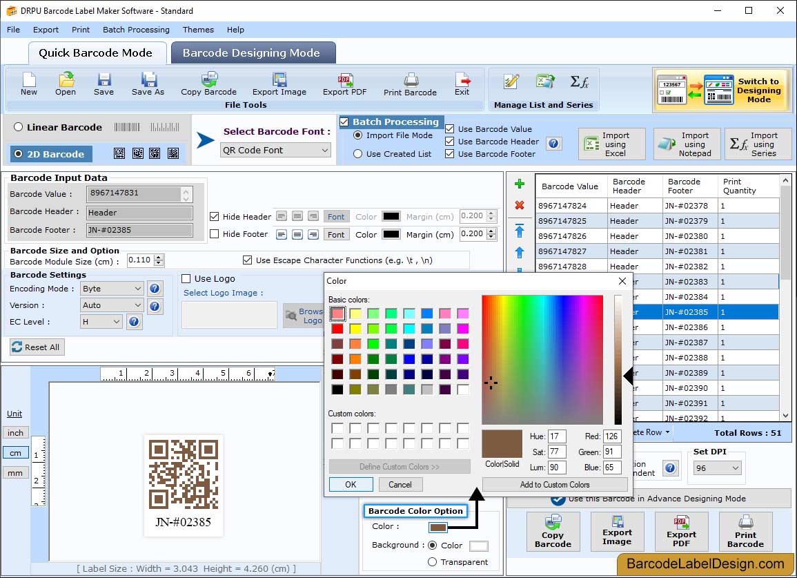 Color Settings