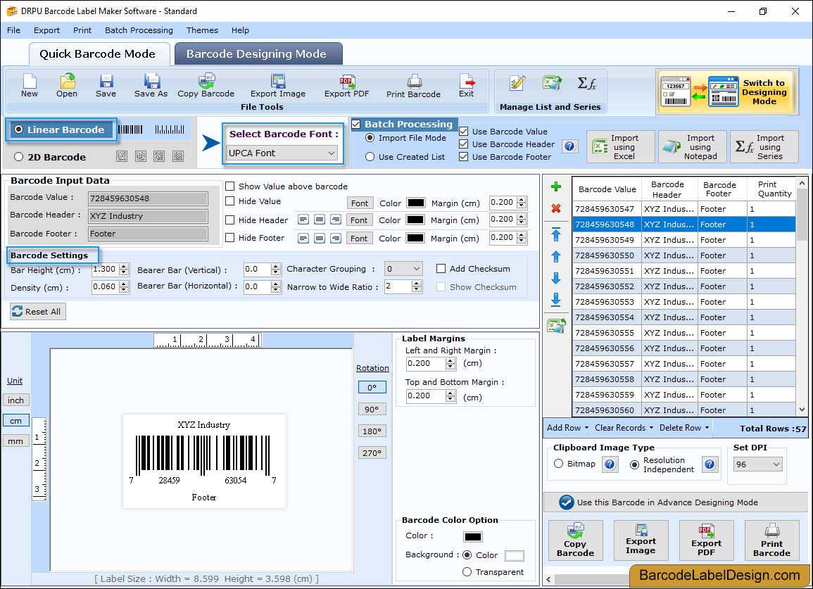 UPCA Barcode Font