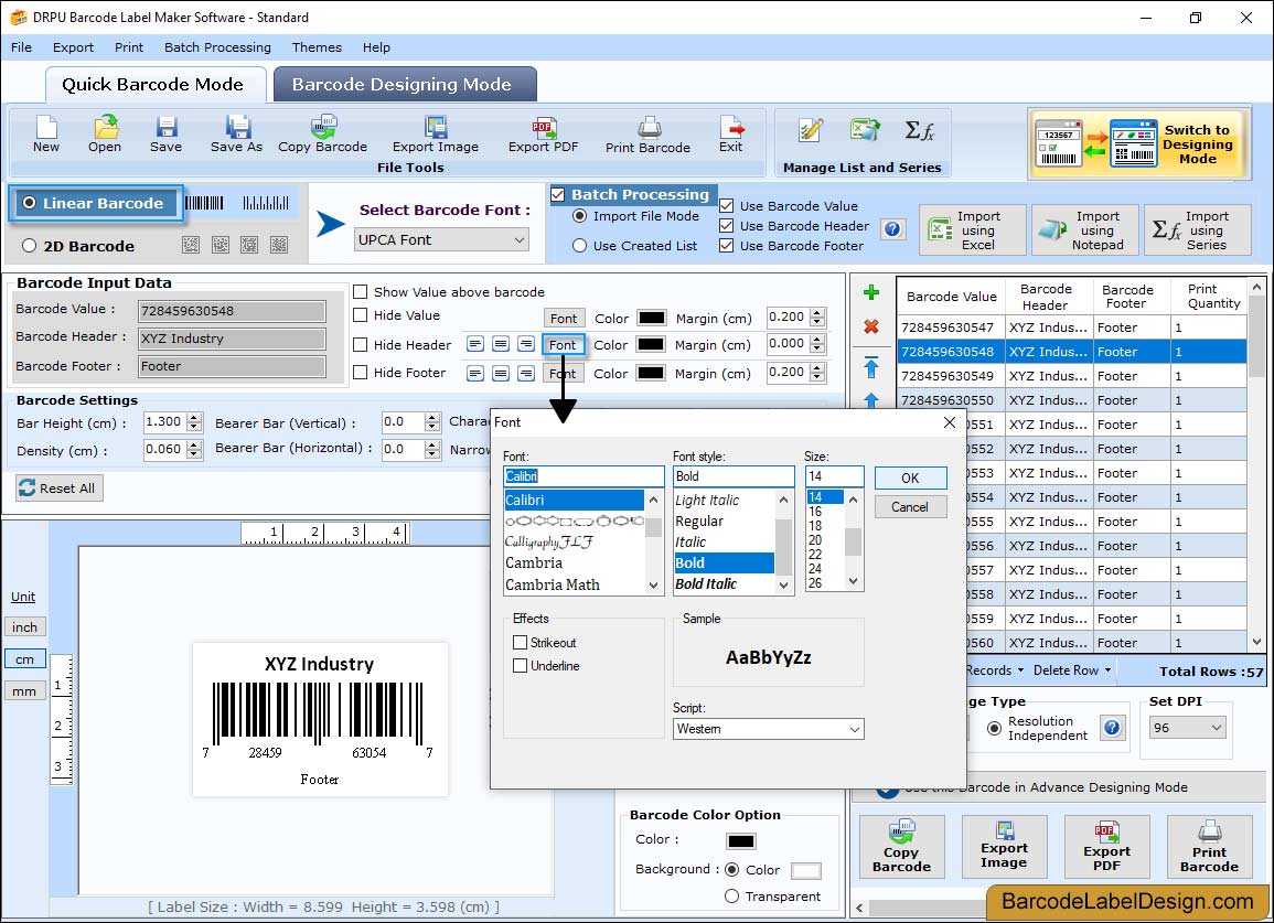 Font Settings